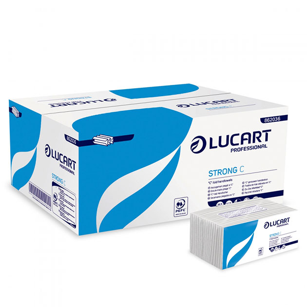 Pallet of 20 boxes by Strong Lucart C-folded towels of 20 packs each