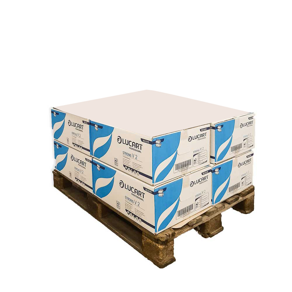 Packaging: 8 boxes of 20 packs of Strong V-folded paper towels