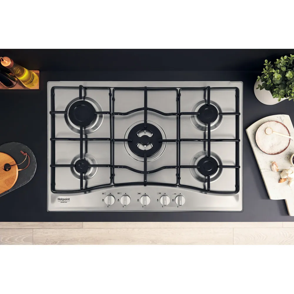 Hotpoint 5-burner gas stove PCN 752 T/IX/HAR 75 cm