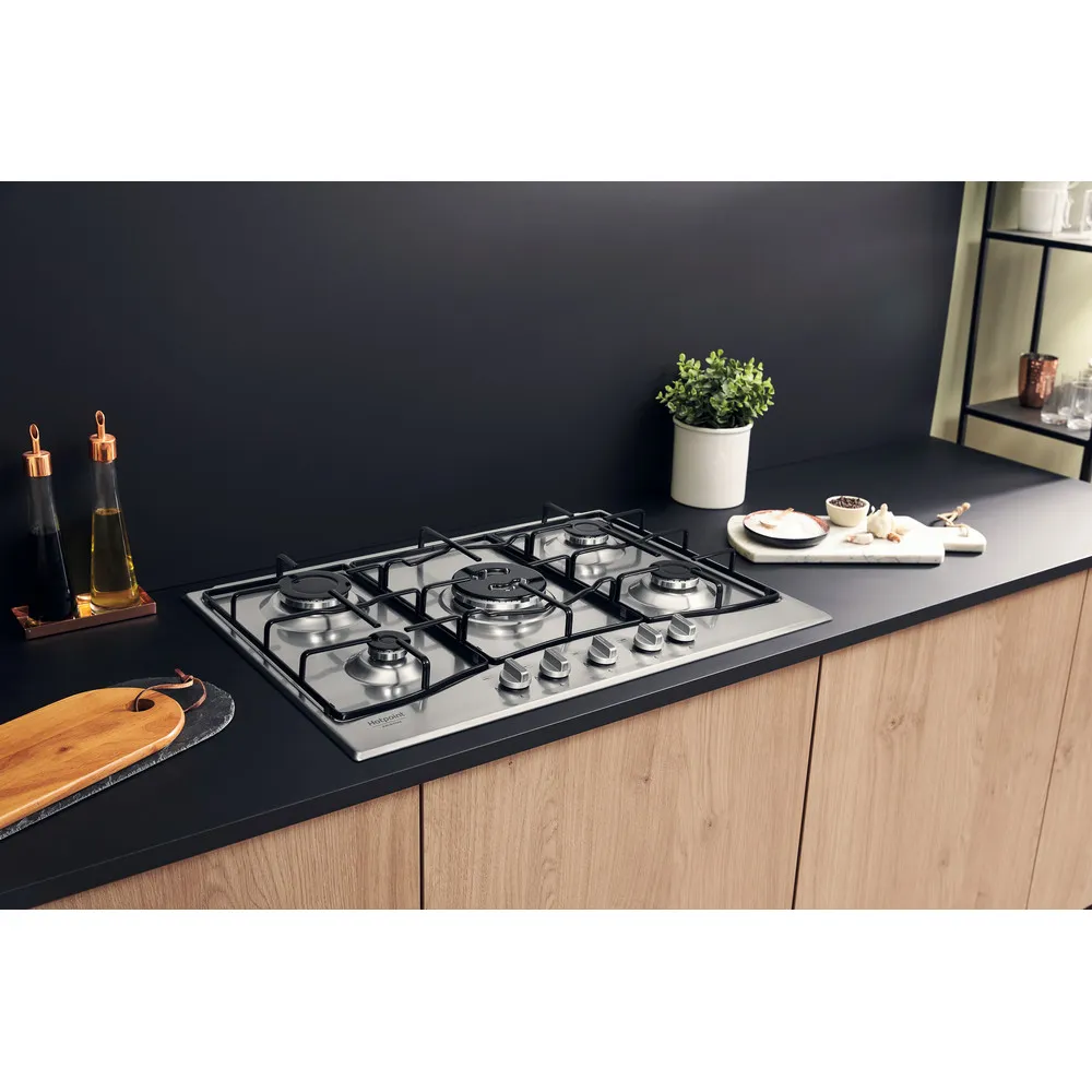 Hotpoint 5-burner gas stove PCN 752 T/IX/HAR 75 cm