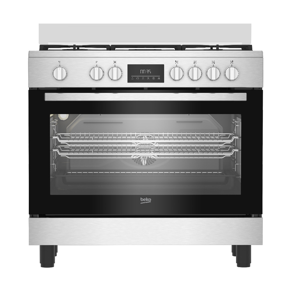 BEKO GAS COOKER 5-BURNER ELECTRIC OVEN 66LT 90x60 INOX BGM11226EX
