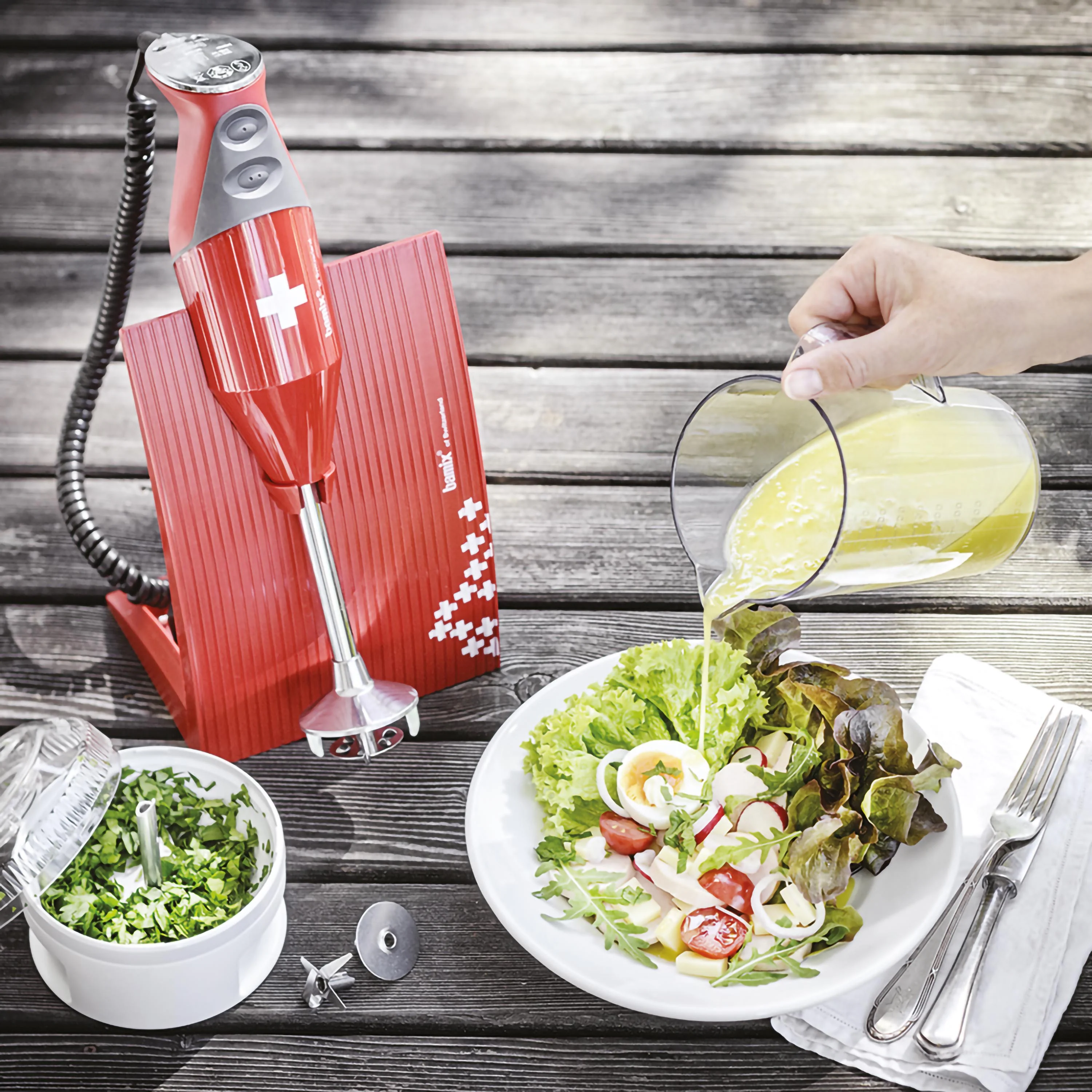 Bamix SwissLine Immersion Blender Red