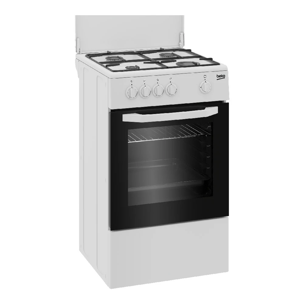 BEKO 4-BURNER GAS COOKER GAS OVEN 54LT 50x50 WHITE CSG42009DW