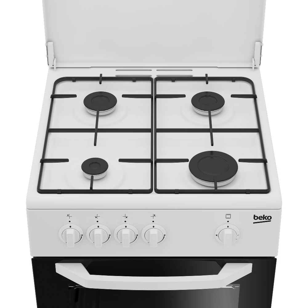 BEKO 4-BURNER GAS COOKER GAS OVEN 54LT 50x50 WHITE CSG42009DW