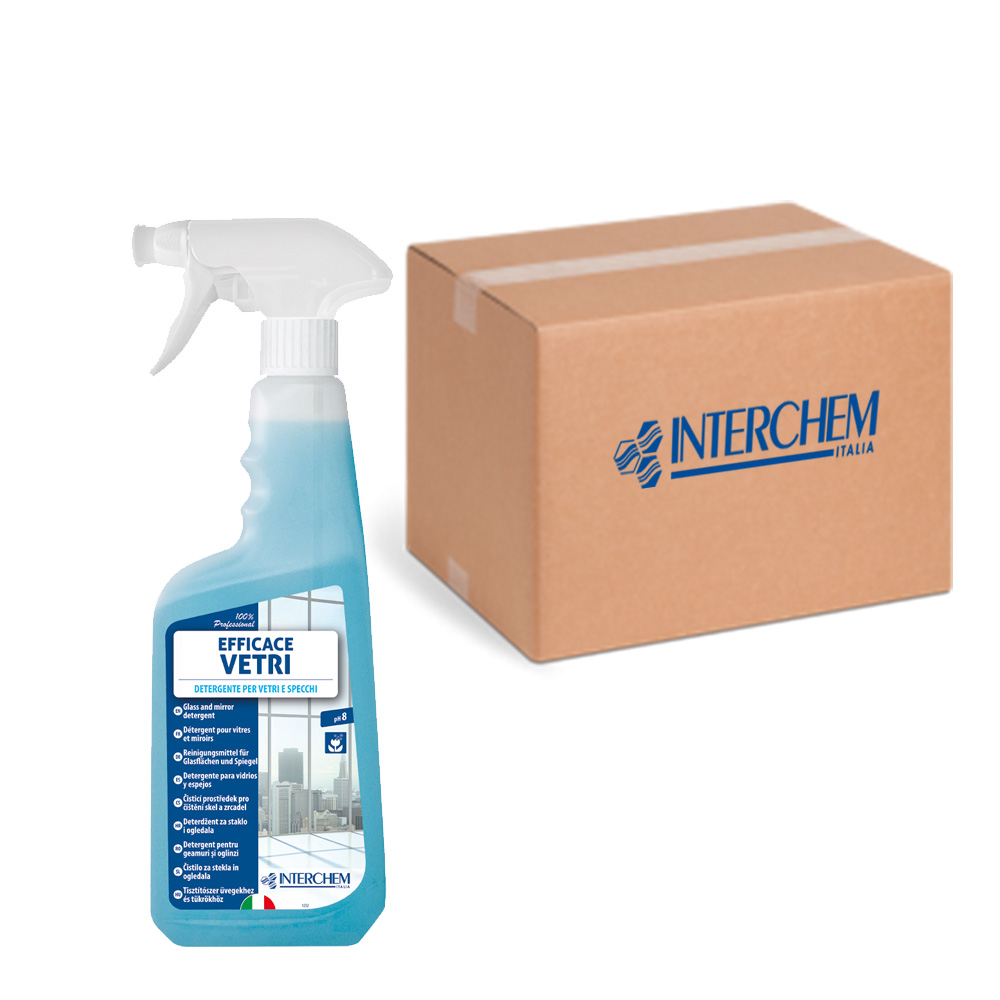 Box of 6 effective glass cleaning spray 750 ml