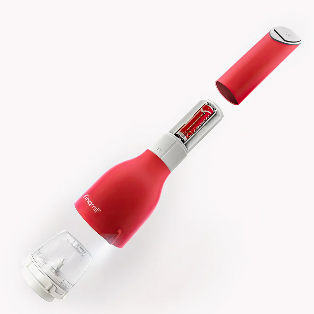 Finamill Sangria battery-powered electric spice grinder with 2 containers