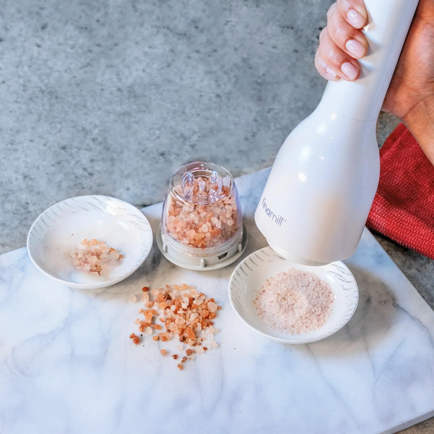 Finamill Soft Cream USB Rechargeable Electric Spice Grinder with 2 Containers