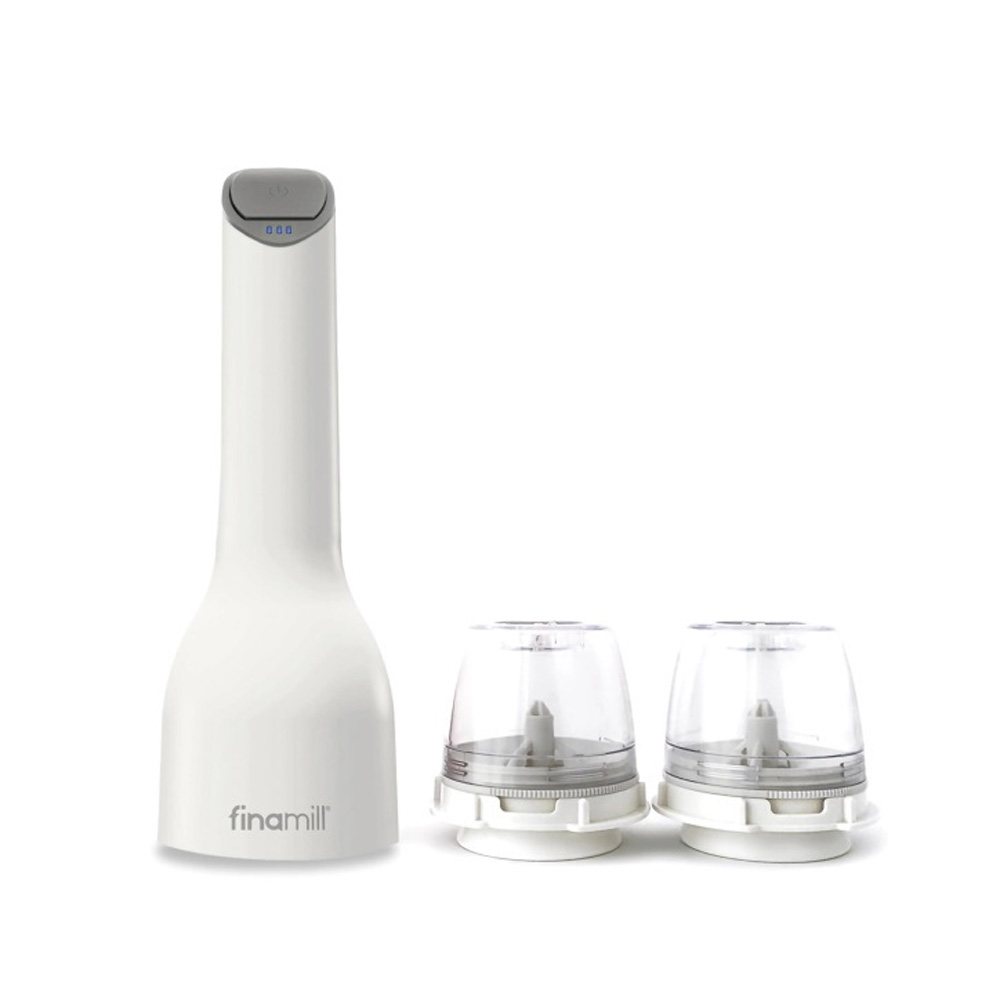 Finamill Soft Cream USB Rechargeable Electric Spice Grinder with 2 Containers