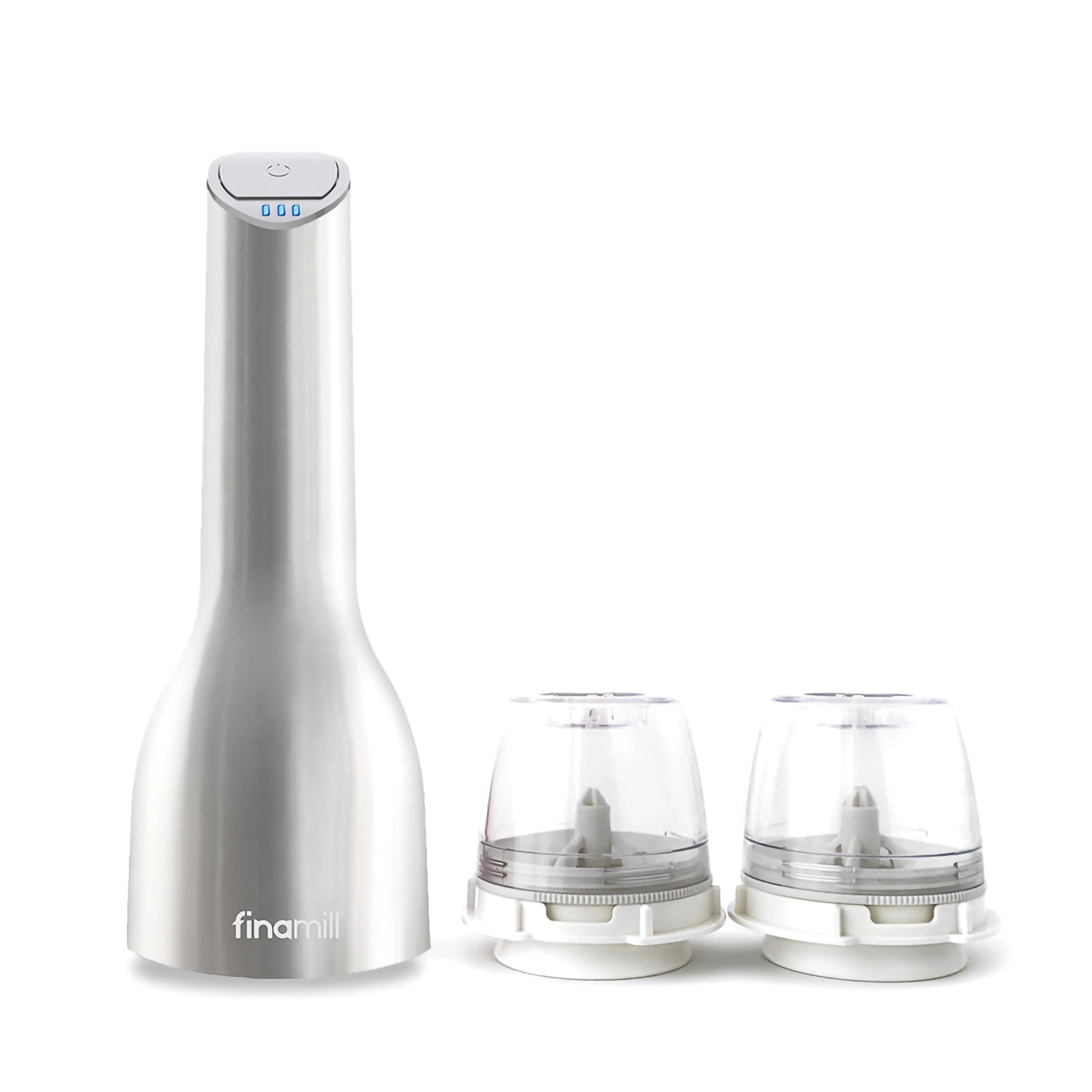 Finamill stainless steel USB refill electric spice grinder with 2 containers