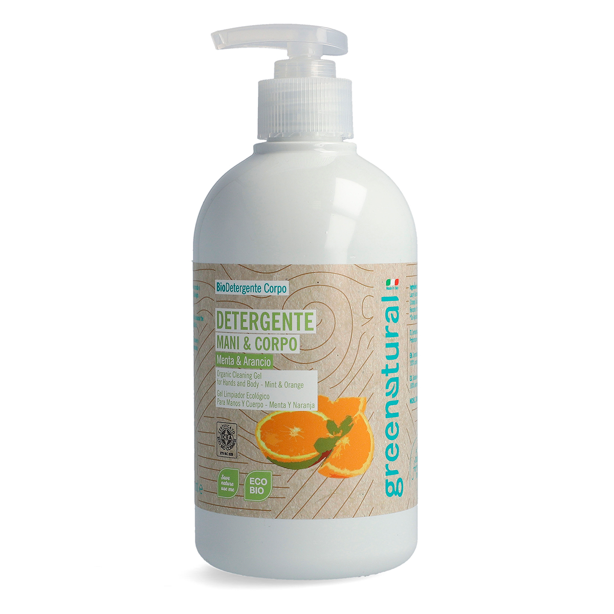 Organic Mint and Orange hand and body soap 500 ml.