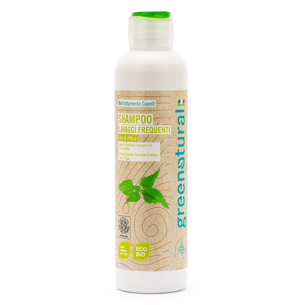 Eco-bio flax and nettle frequent washing shampoo 250 ml.