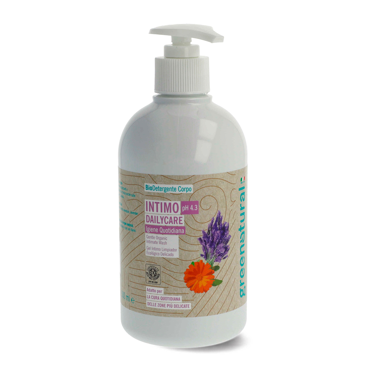 Eco-bio intimate cleanser with Calendula, Lavender and Blueberry 500 ml.