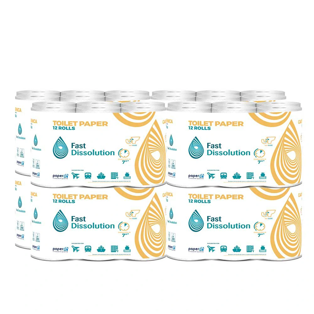 Packaging 8 packs of water-soluble toilet paper 12 rolls Fast Dissolution