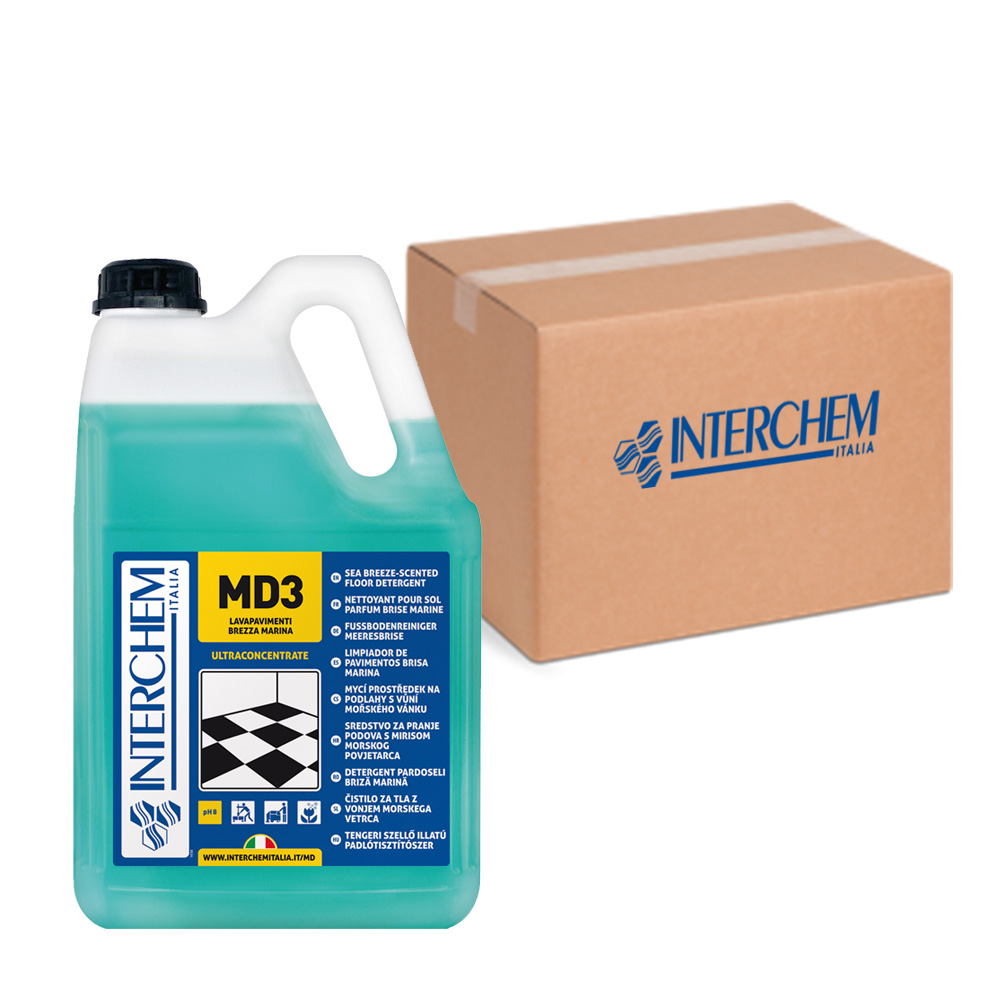 Box of 2 cans MD3 Superconcentrated Marine Breeze Floor Cleaner 5 liters
