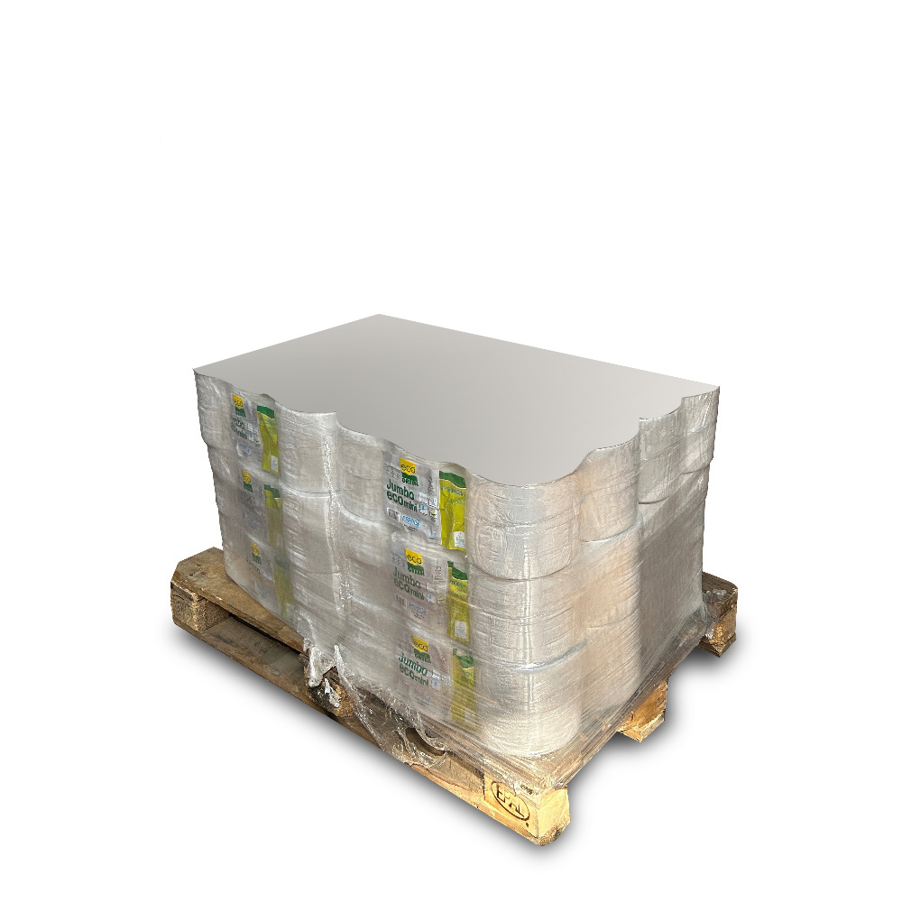 Packaging: 12 packs of Jumbo Eco mini toilet paper with 12 rolls