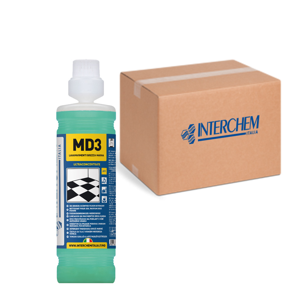 Box of 6 pieces MD3 Superconcentrated Sea Breeze Floor Cleaner 1 lt