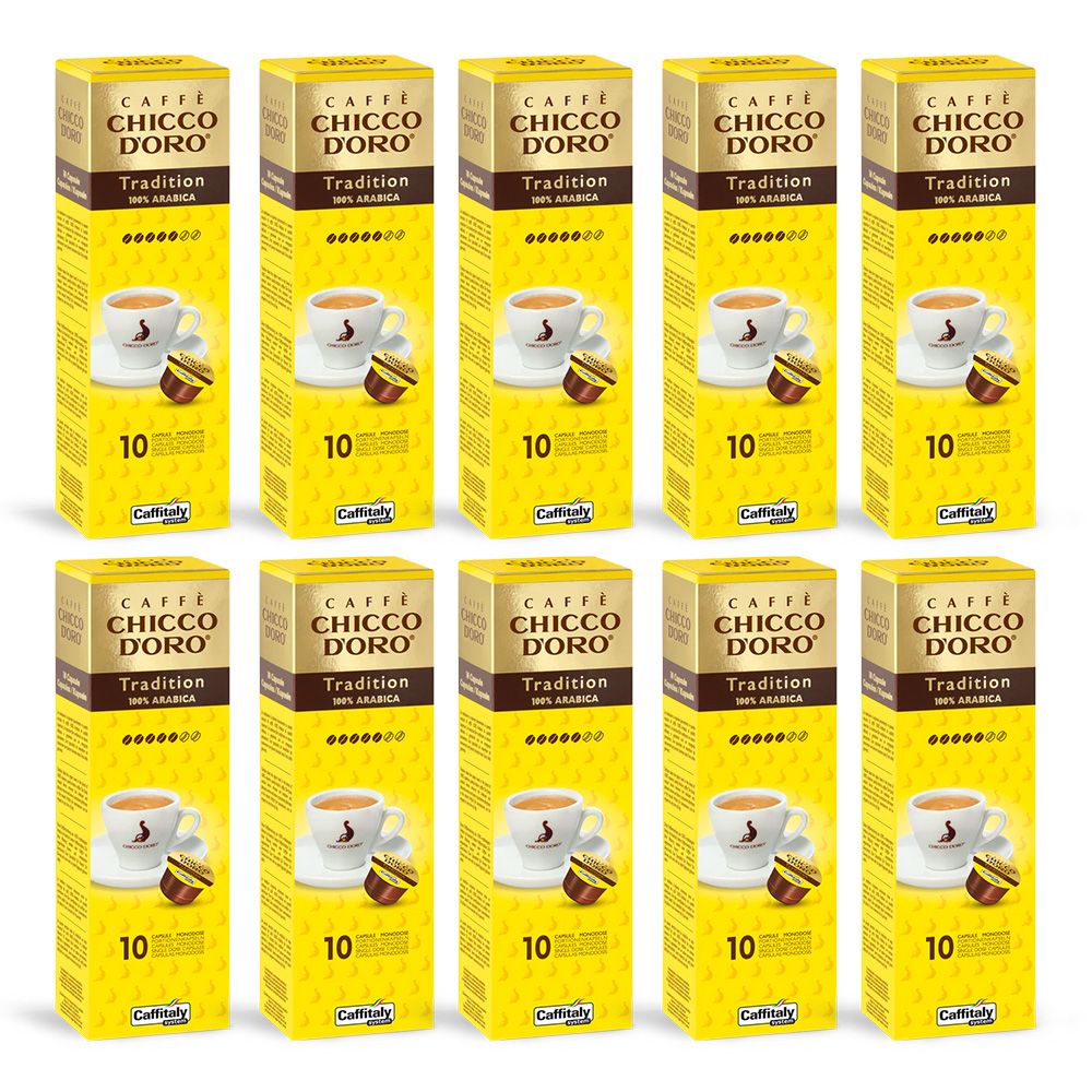 100 Caffitaly System Capsules Tradition Coffee 100% Arabica