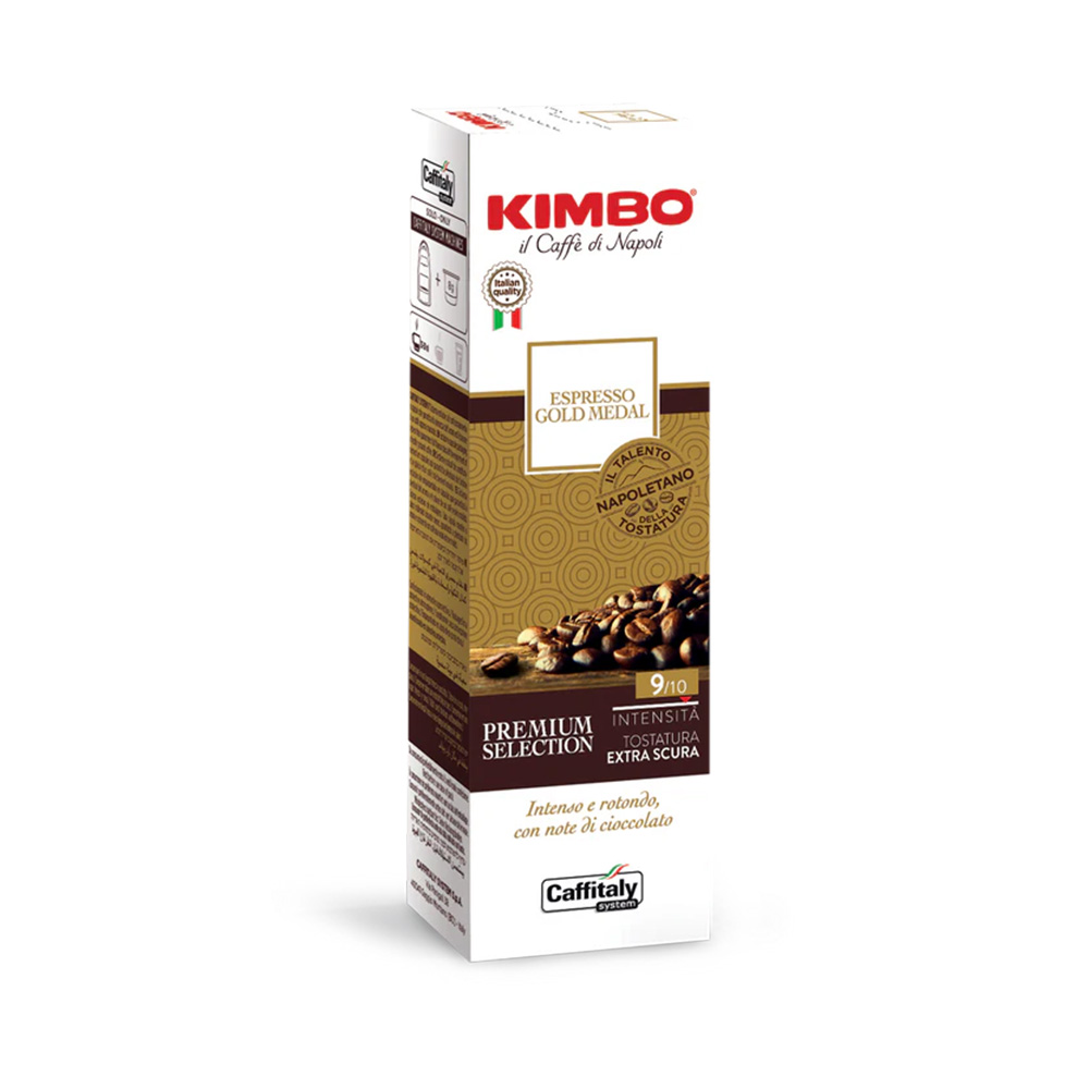Kimbo Espresso Gold Metal coffee pack of 10 capsules