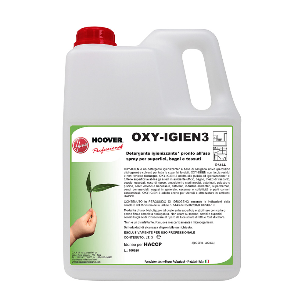 Oxy Igien sanitizing detergent for surfaces and fabrics 3 liters