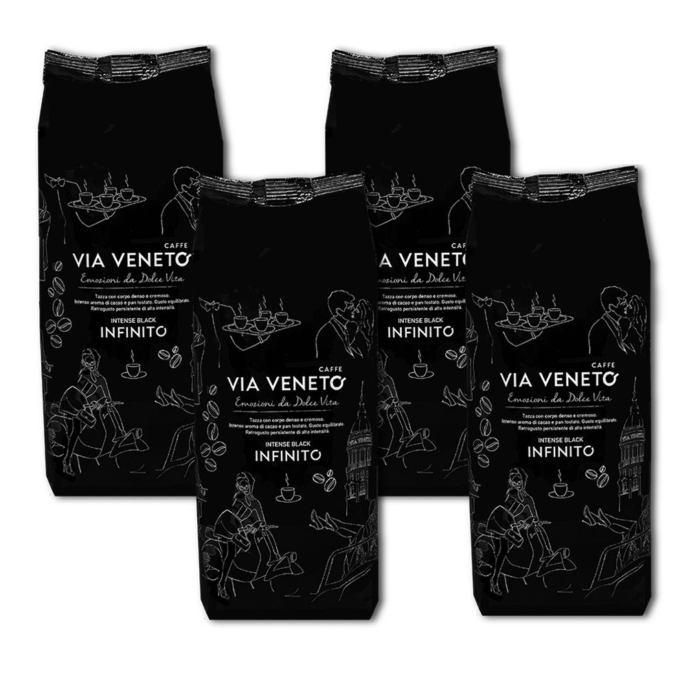 Via Veneto Infinito Blend Coffee Beans 500 g - 4-pack