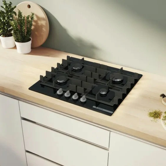 Bosch 60CM BLACK 4-Burner Gas Hob PNP6B6K40