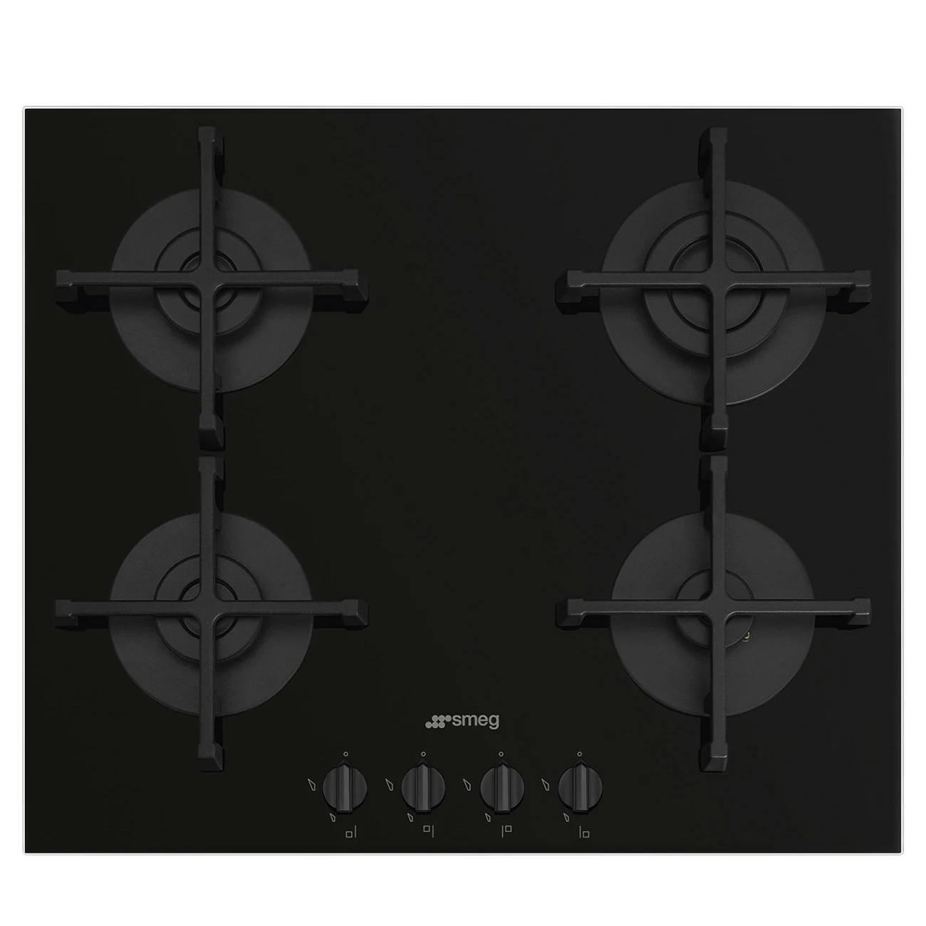 Smeg 60 CM BLACK 4-burner gas cooktop PV264B