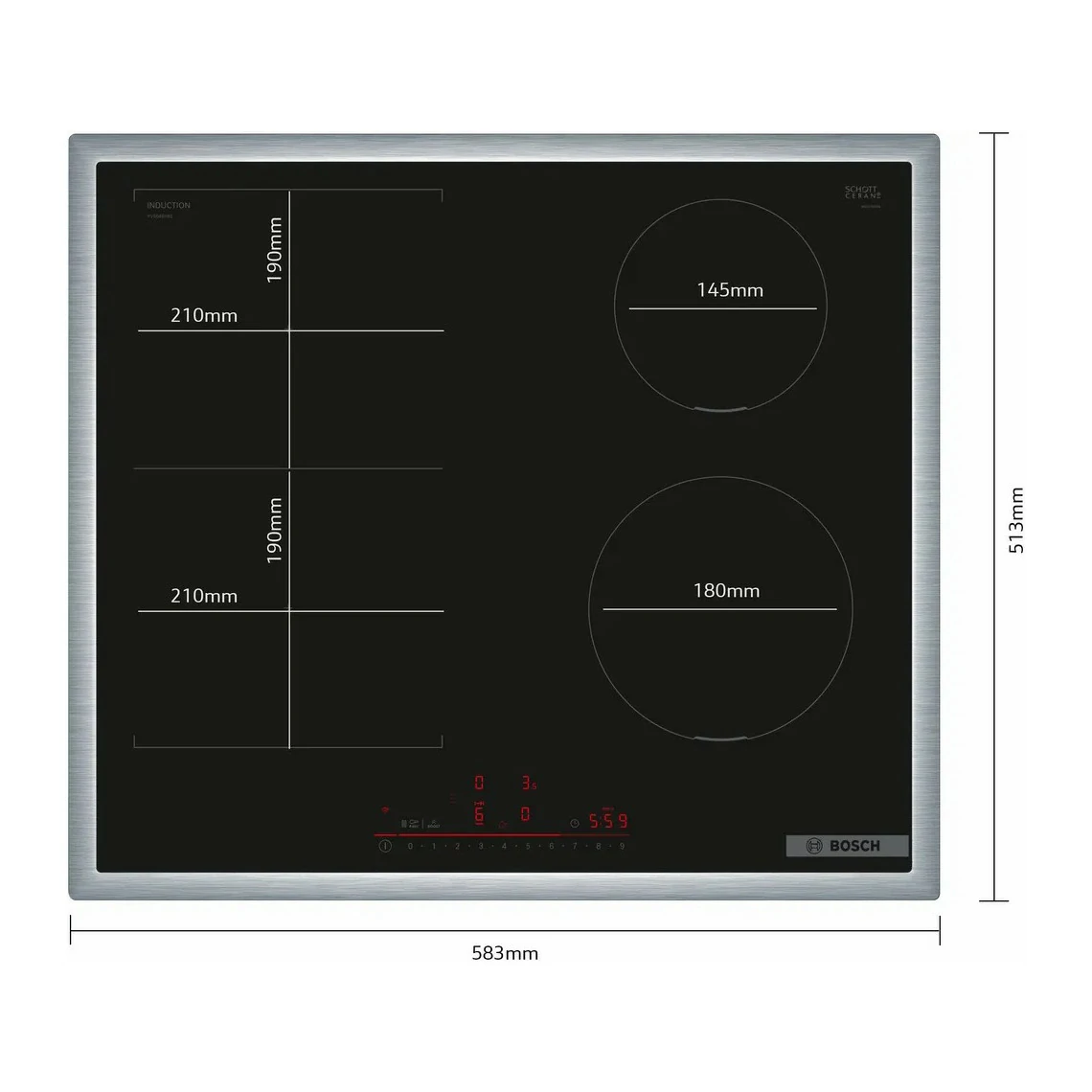 Bosch 4-burner induction cooktop WIFI PROFILES 60 CM PVS645HB1E