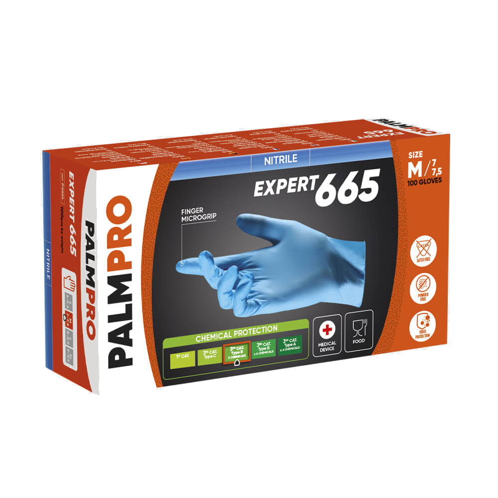 PalmPro expert 665 disposable nitrile gloves pack of 100 pieces size M