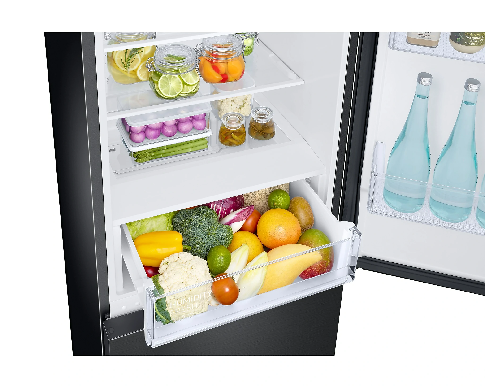 Samsung no frost 344 LT 60CM AND BLACK combination refrigerator RB33B612EBN/EF