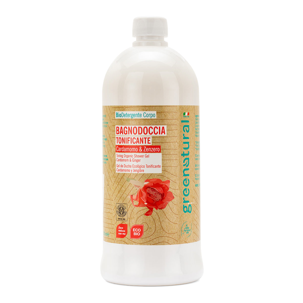 Cardamom and Ginger Eco-Bio Delicate Shower Gel Refill 1 liter