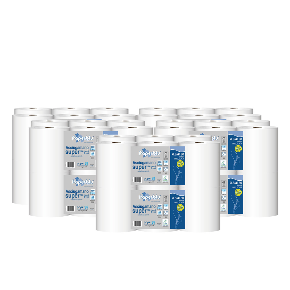 Packing 10 packs of 6 rolls Super 180 central pull paper towels