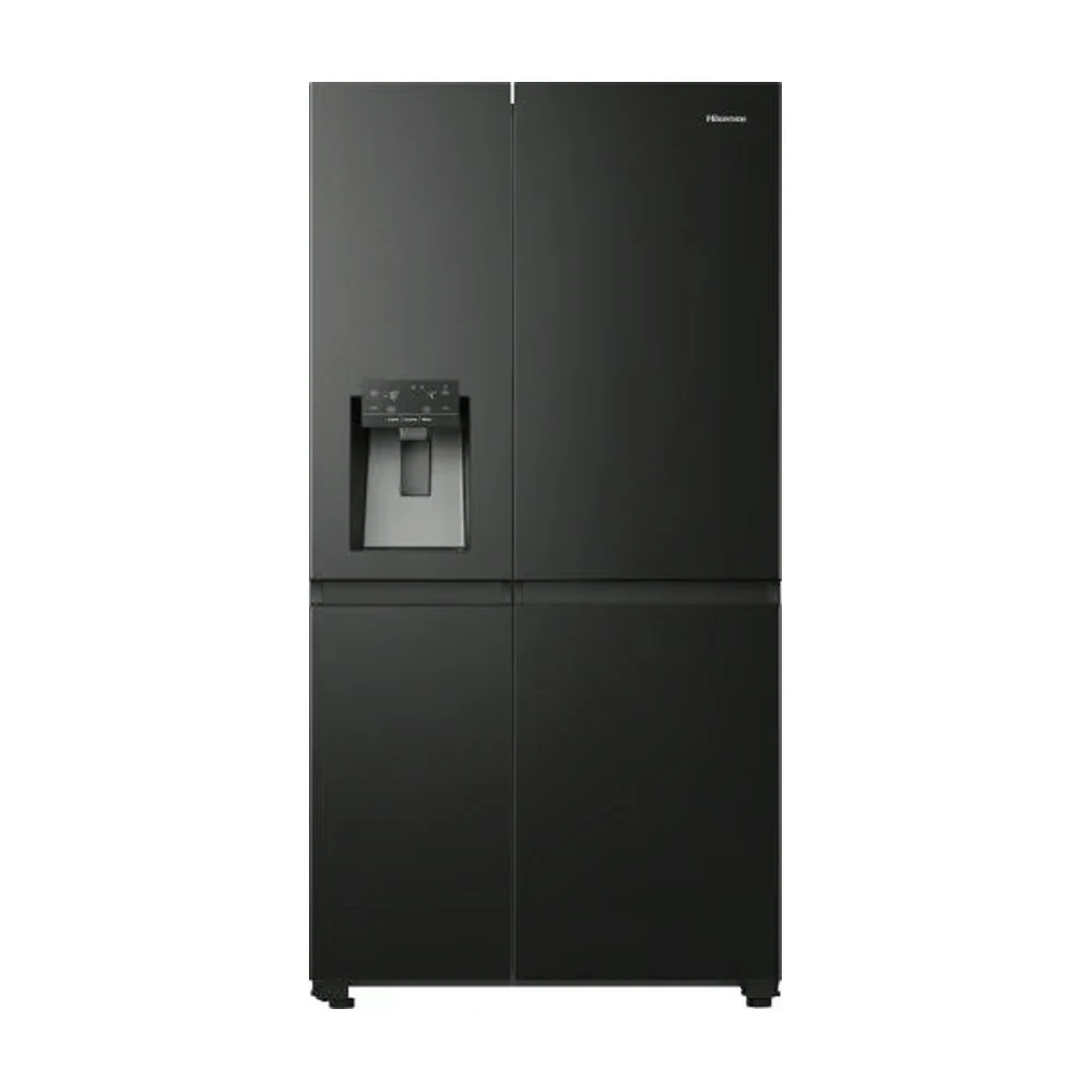 Hisense Side by Side refrigerator no frost 632 LT SMART 91CM BLACK RS818N4TFE