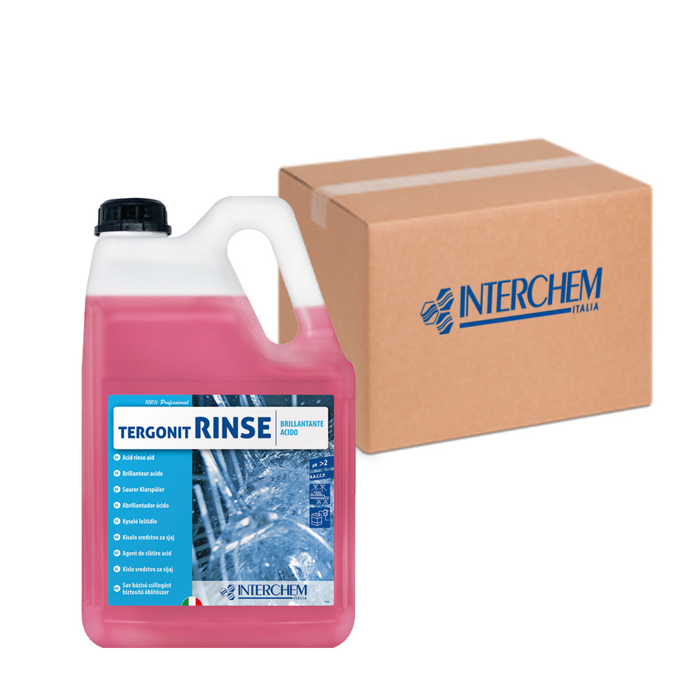 Box of 2 cans Tergonit Rinse 5kg rinse aid for dishes