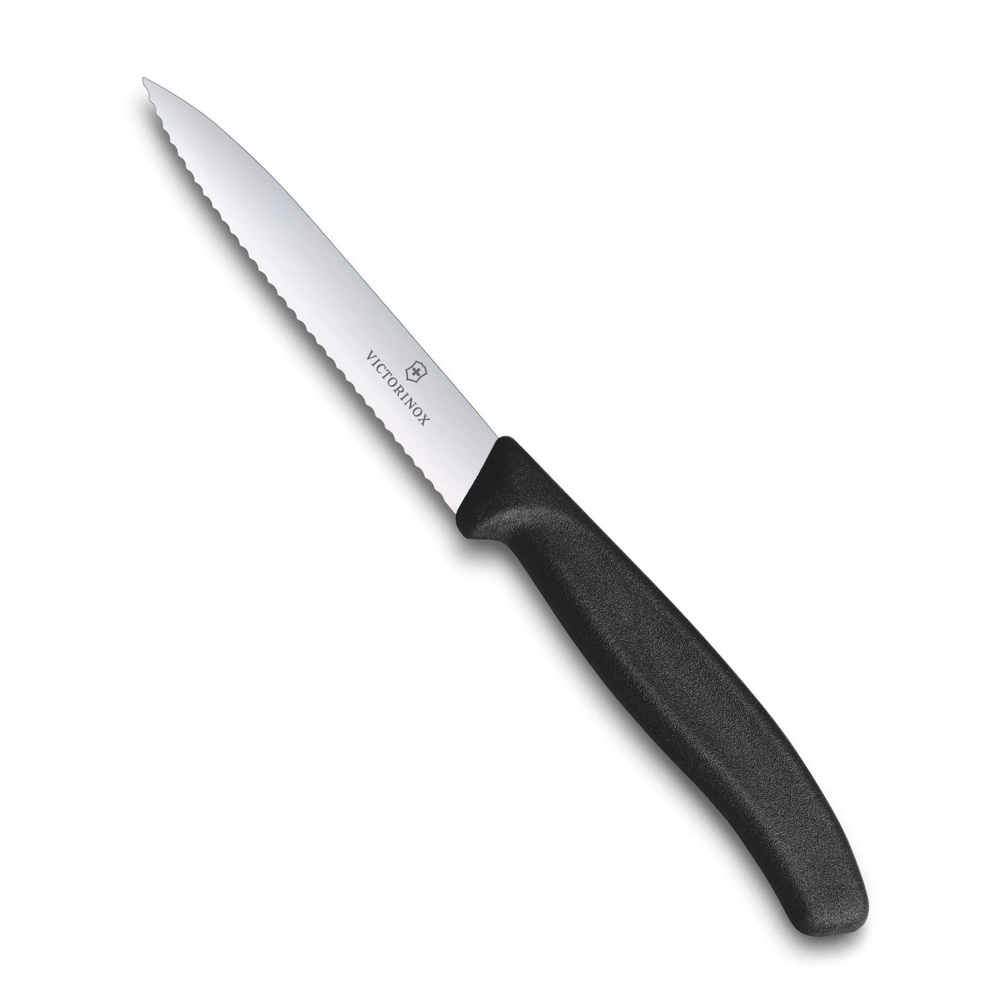 Corrugated paring knife with ergonomic black handle - Victorinox Swissclassic