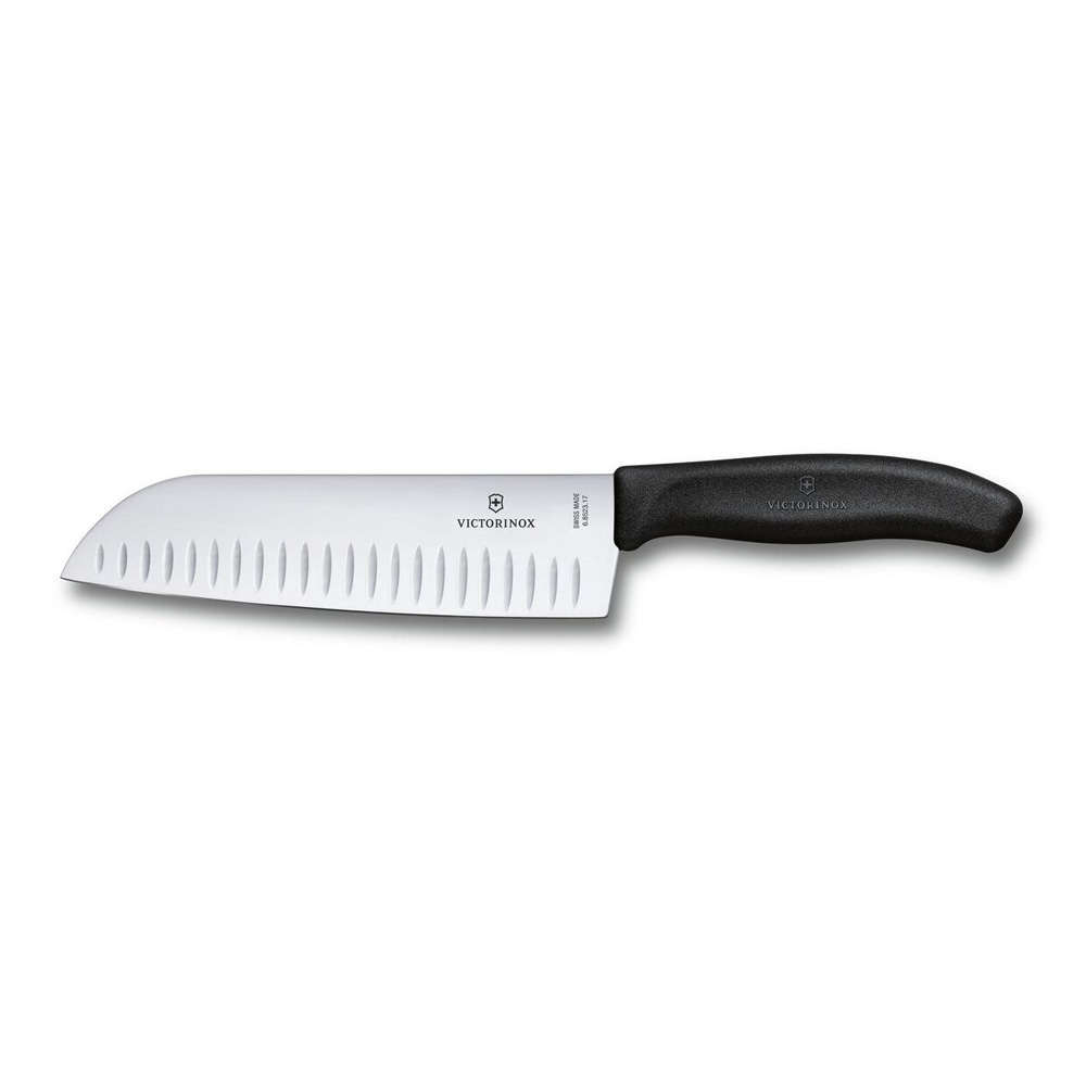 Blister knife Santoku hollow blade 17 cm black - Victorinox Swissclassic
