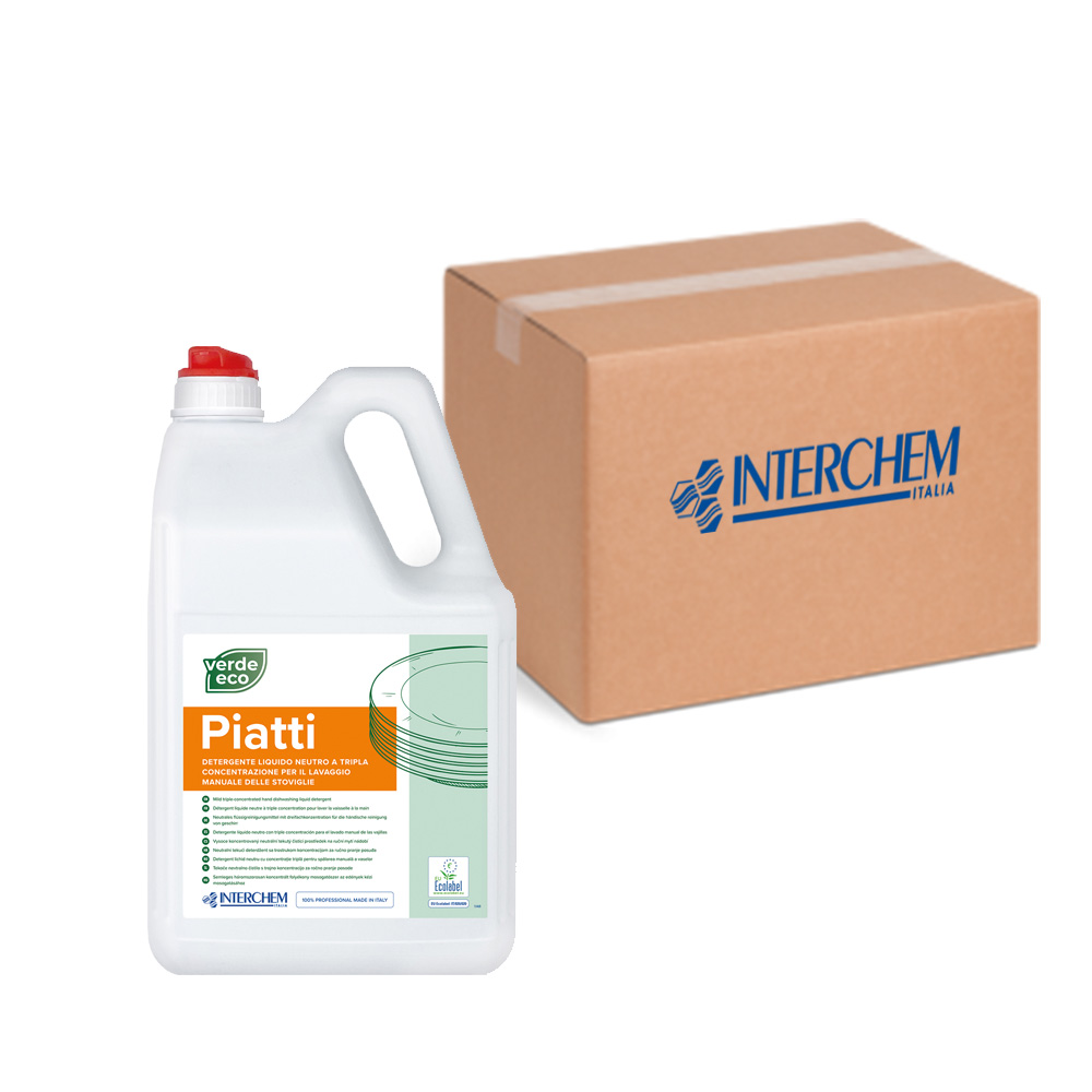 Box of 4 cans manual dishwashing detergent Green Eco Plates 5 liters