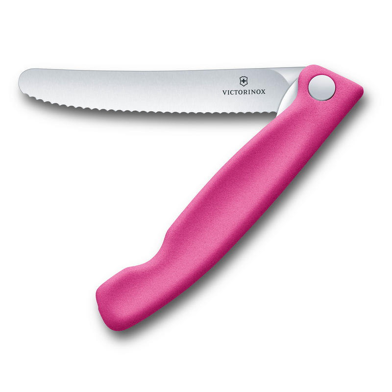 Pink Serrated Folding Knife - Victorinox Swissclassic
