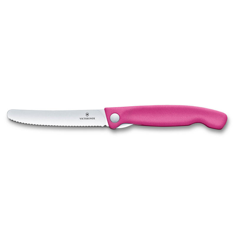 Pink Serrated Folding Knife - Victorinox Swissclassic