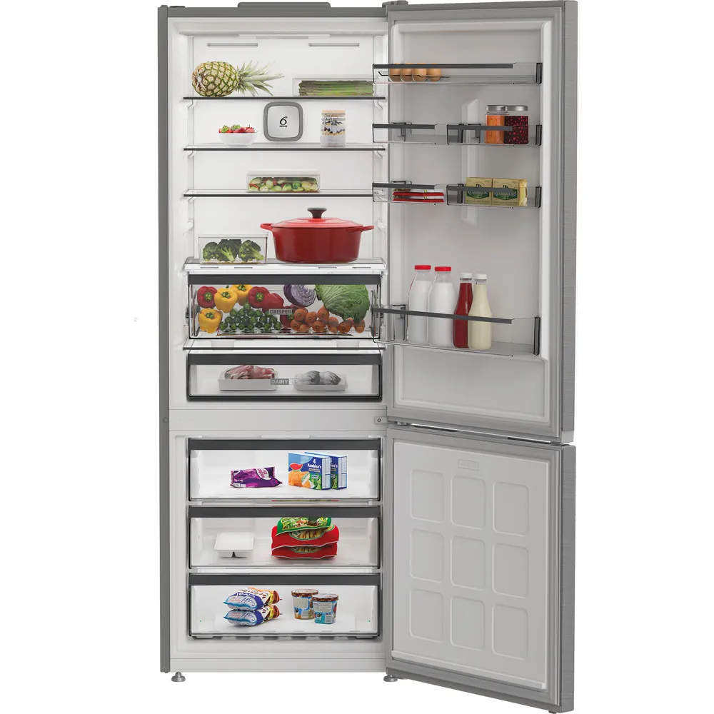 Whirlpool 4990 LT DUAL NO FROST 70CM SILVER WHK2 6494 X6E Combined Refrigerator
