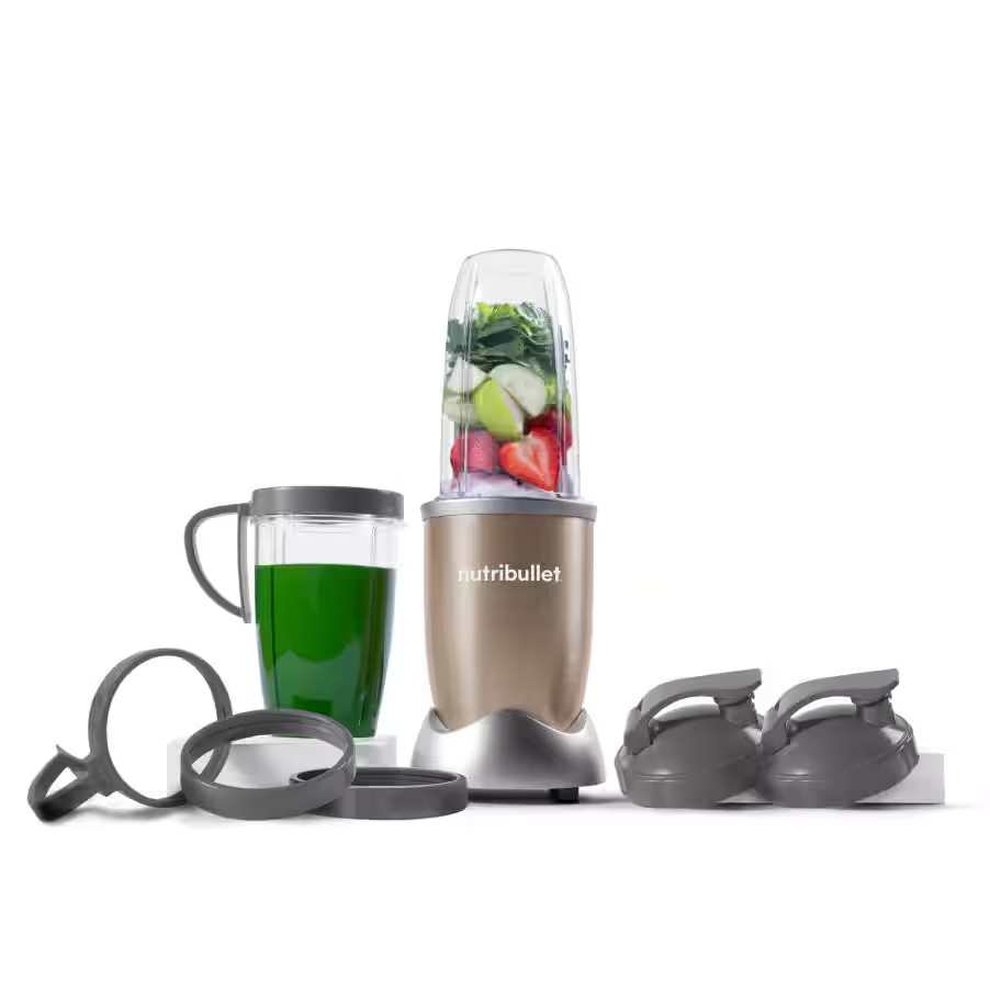 Nutribullet Pro 900 900 W blender with 7 champagne accessories