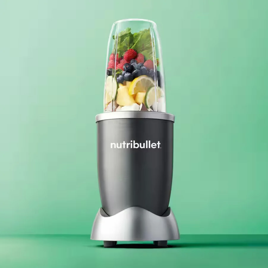 Nutribullet Original 600 with 3 dark grey accessories