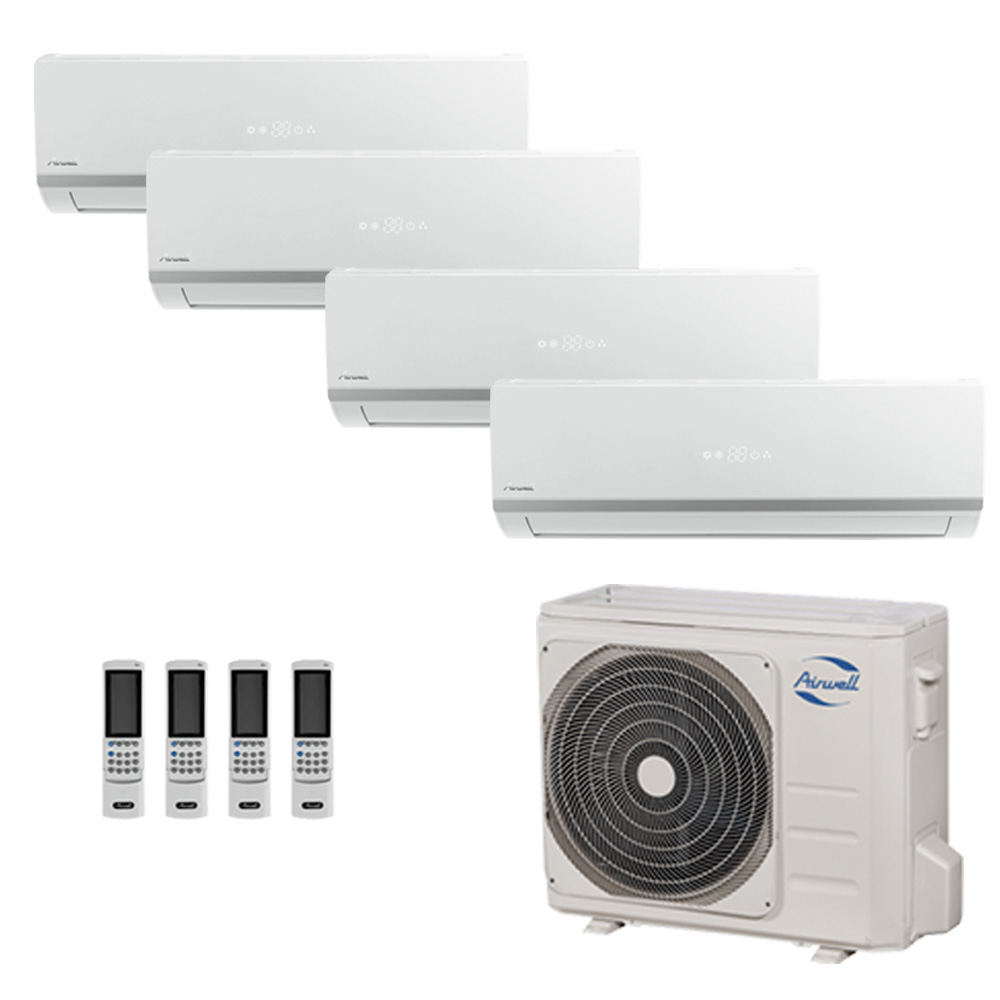 Airwell fixed 4x12000 Btu 9kW split panel air conditioners