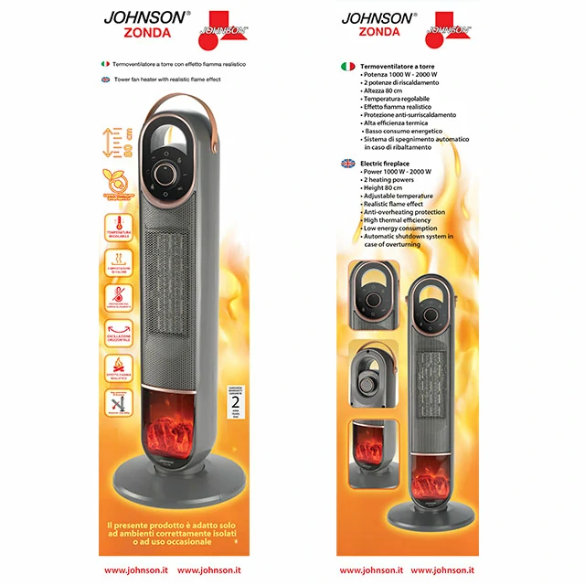 Zonda Johnson 2000 W oscillating fan heater