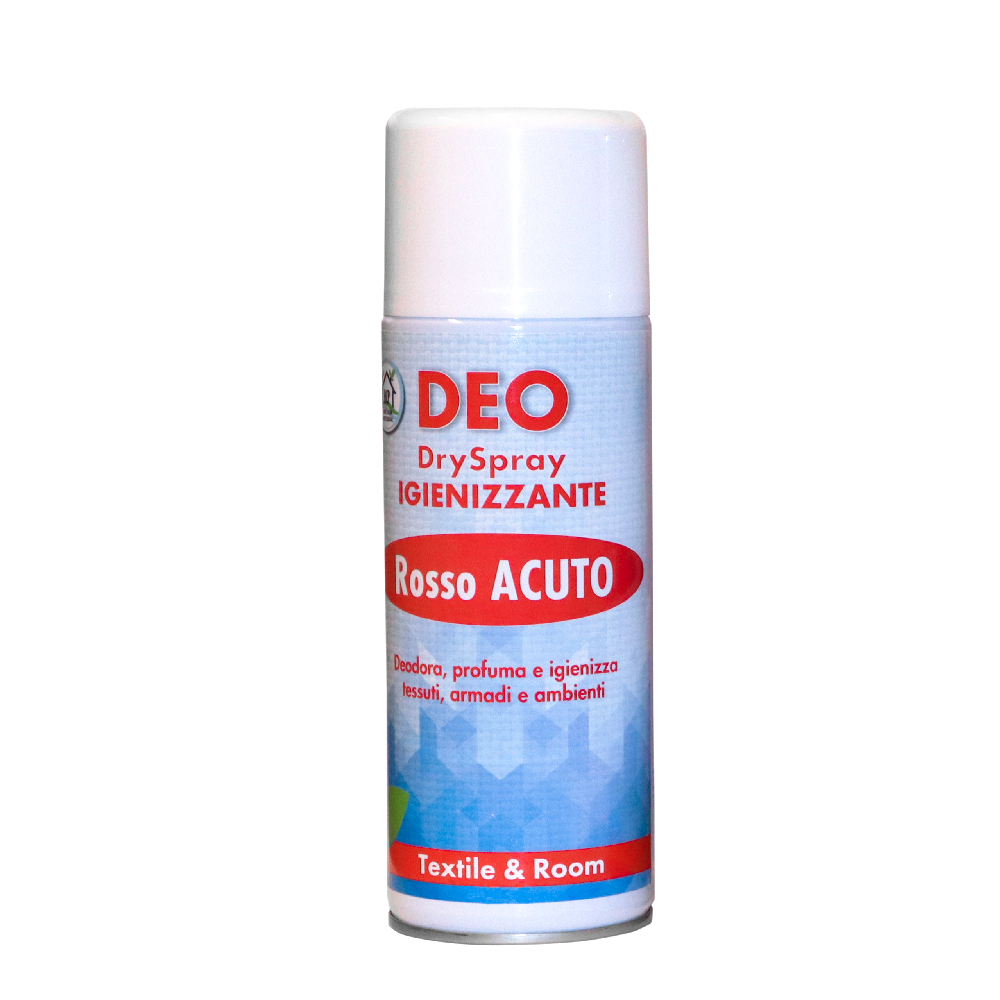 Sanitizing deodorant for fabrics, cars and homes Acute red