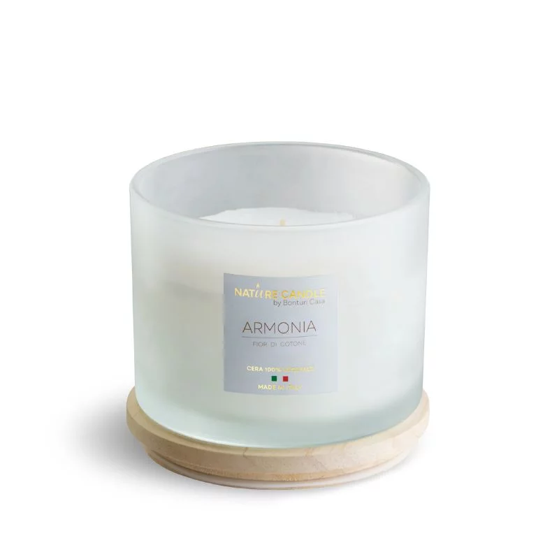 Armonia natural scented candle - Cotton Flowers 380 gr - Amati collection