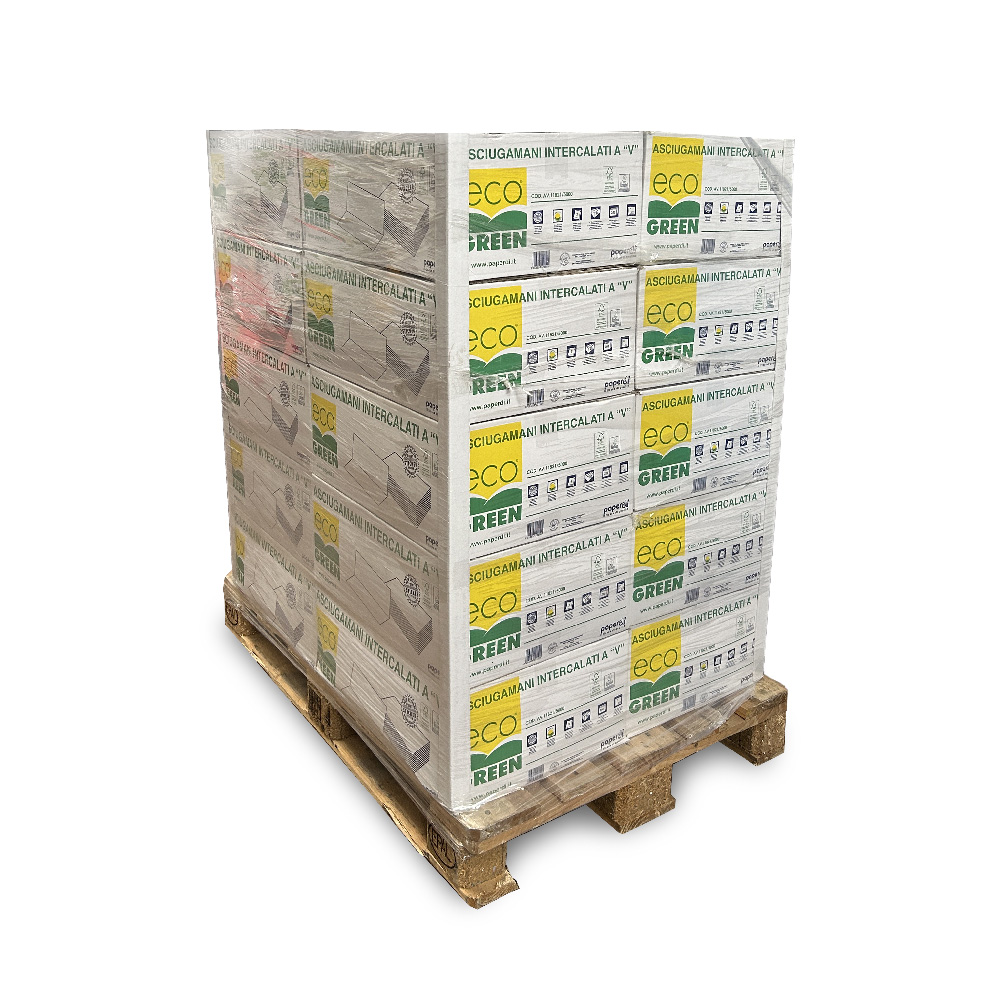 Pack of 20 boxes of Eco Sticker V-folded paper towels, 20 packs each