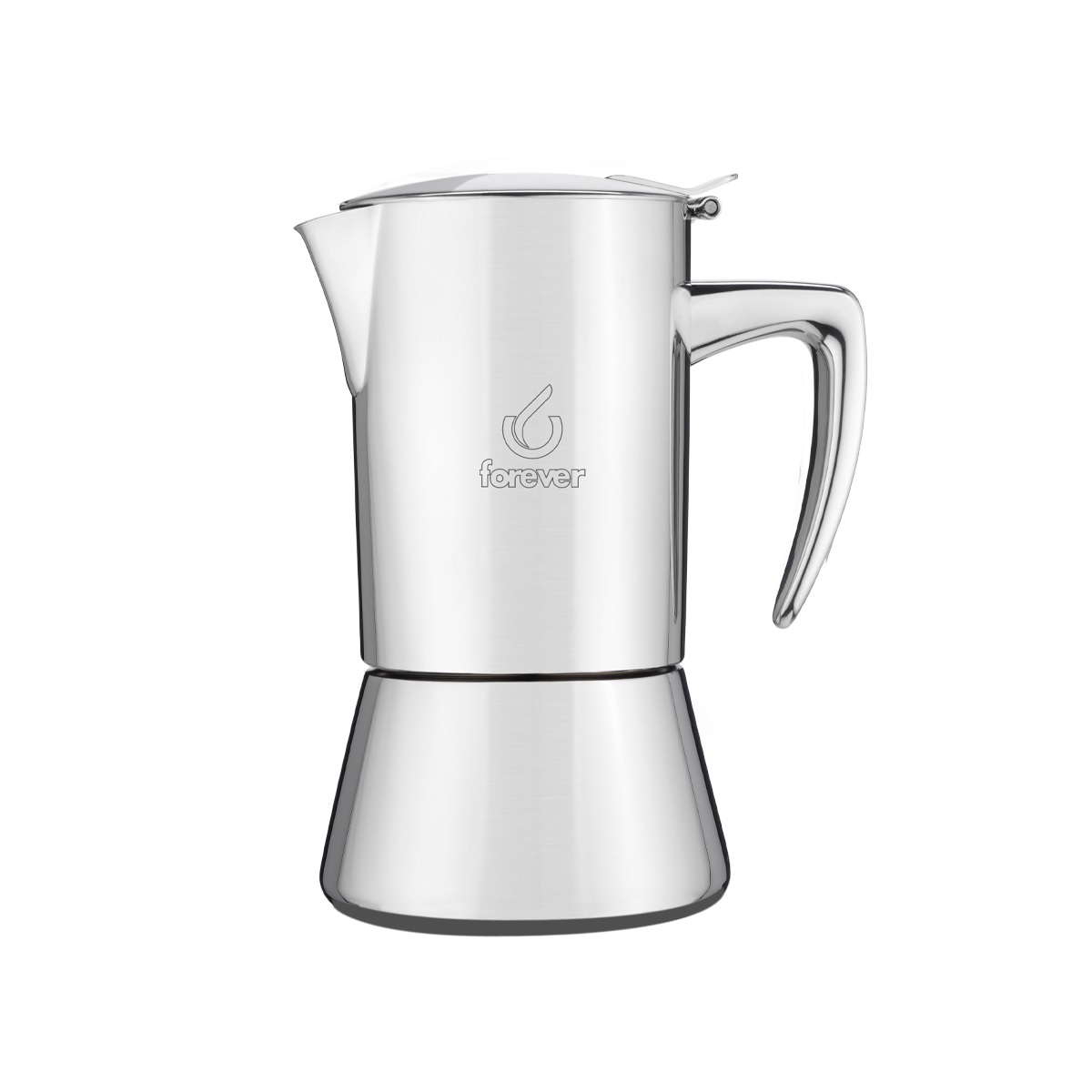 Miss Diamond stainless steel moka pot with 2 cups