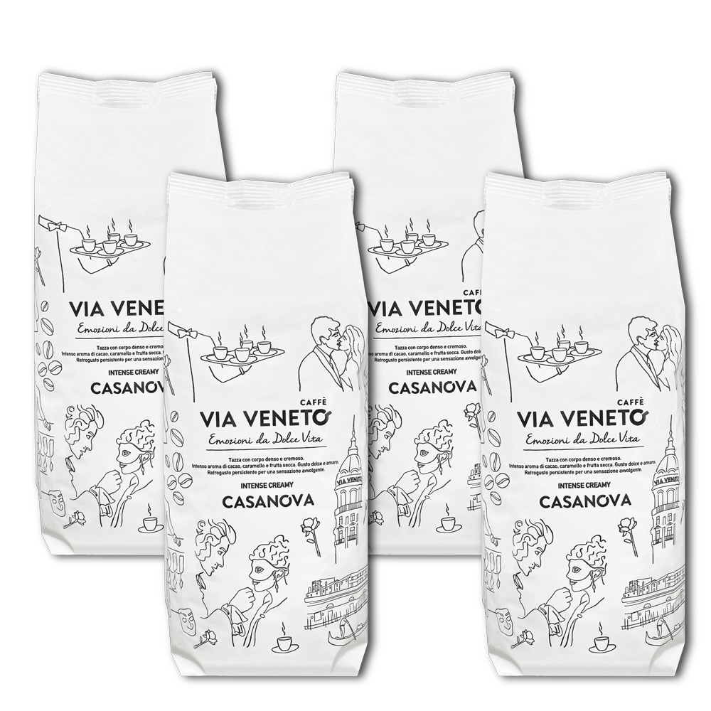 Via Veneto Casanova Blend Whole Bean Coffee 500 g (4-pack)