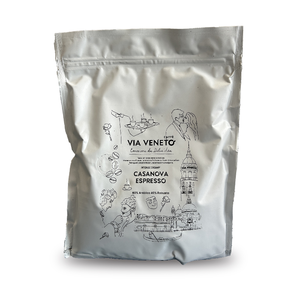 Ground coffee for espresso machine blend Via Veneto Casanova 250 gr