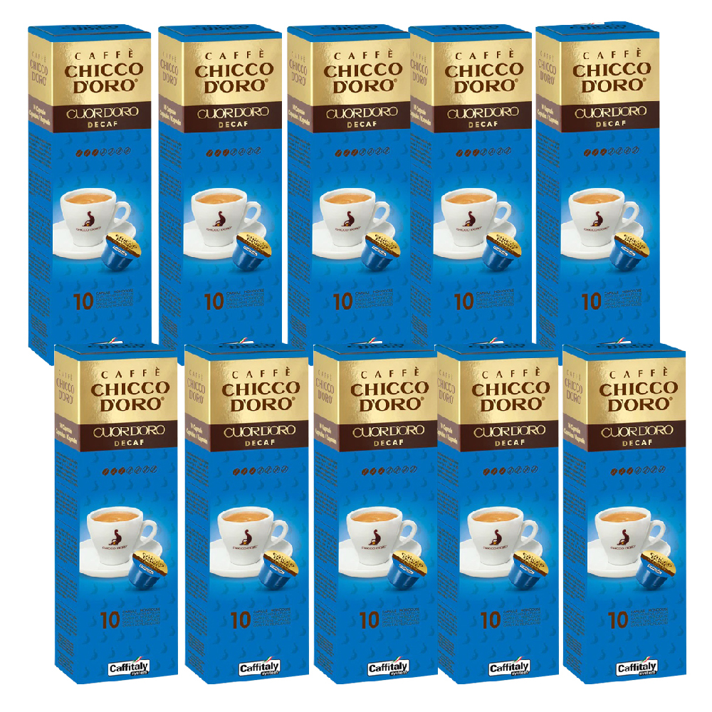 100 Caffitaly System Capsules Heart of Gold Decaffeinated
